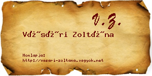 Vásári Zoltána névjegykártya